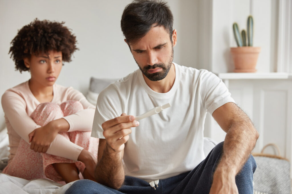 Frustrated young family couple